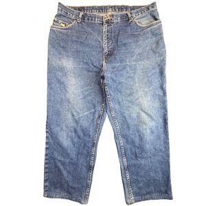 Vintage H.I.S. Jeans Mens 38x26 Blue Denim Straight Leg Relaxed Fit Skater